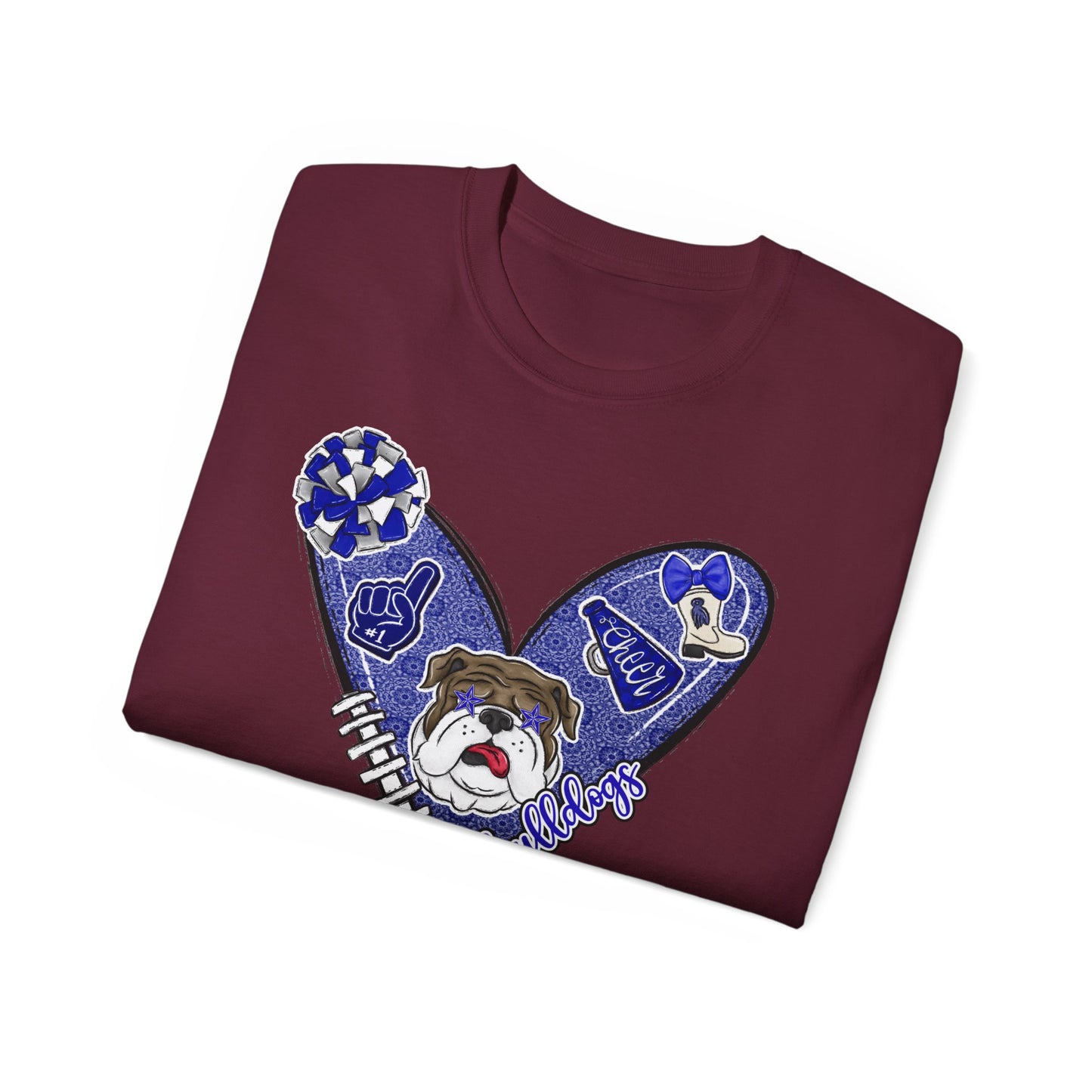 Bulldogs-Apparel Cheer Heart - Unisex Ultra Cotton Tee