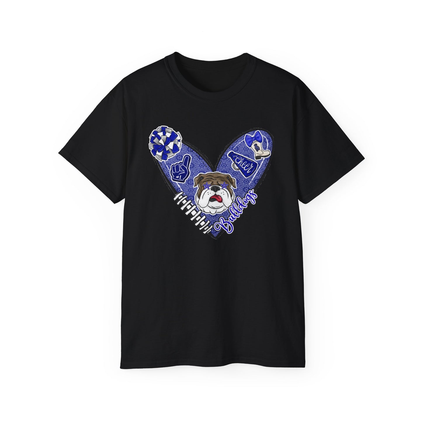 Bulldogs-Apparel Cheer Heart - Unisex Ultra Cotton Tee