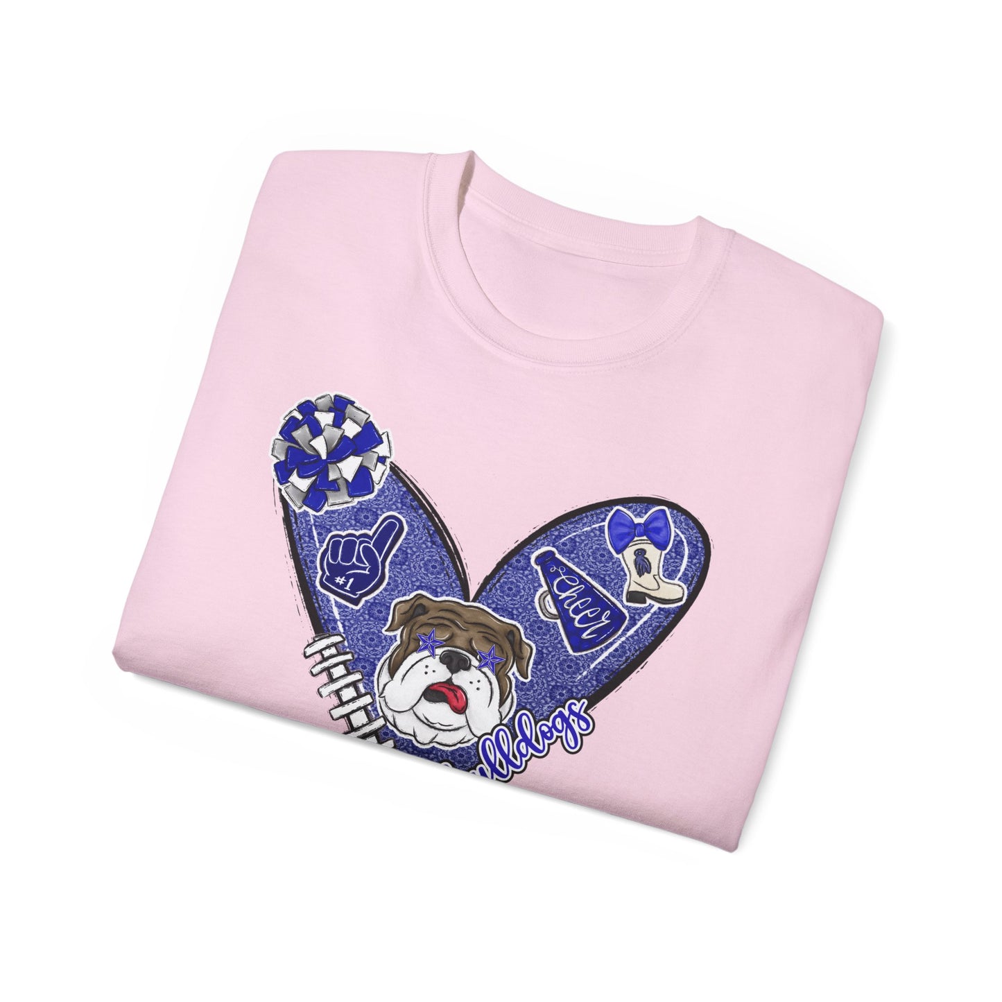 Bulldogs-Apparel Cheer Heart - Unisex Ultra Cotton Tee