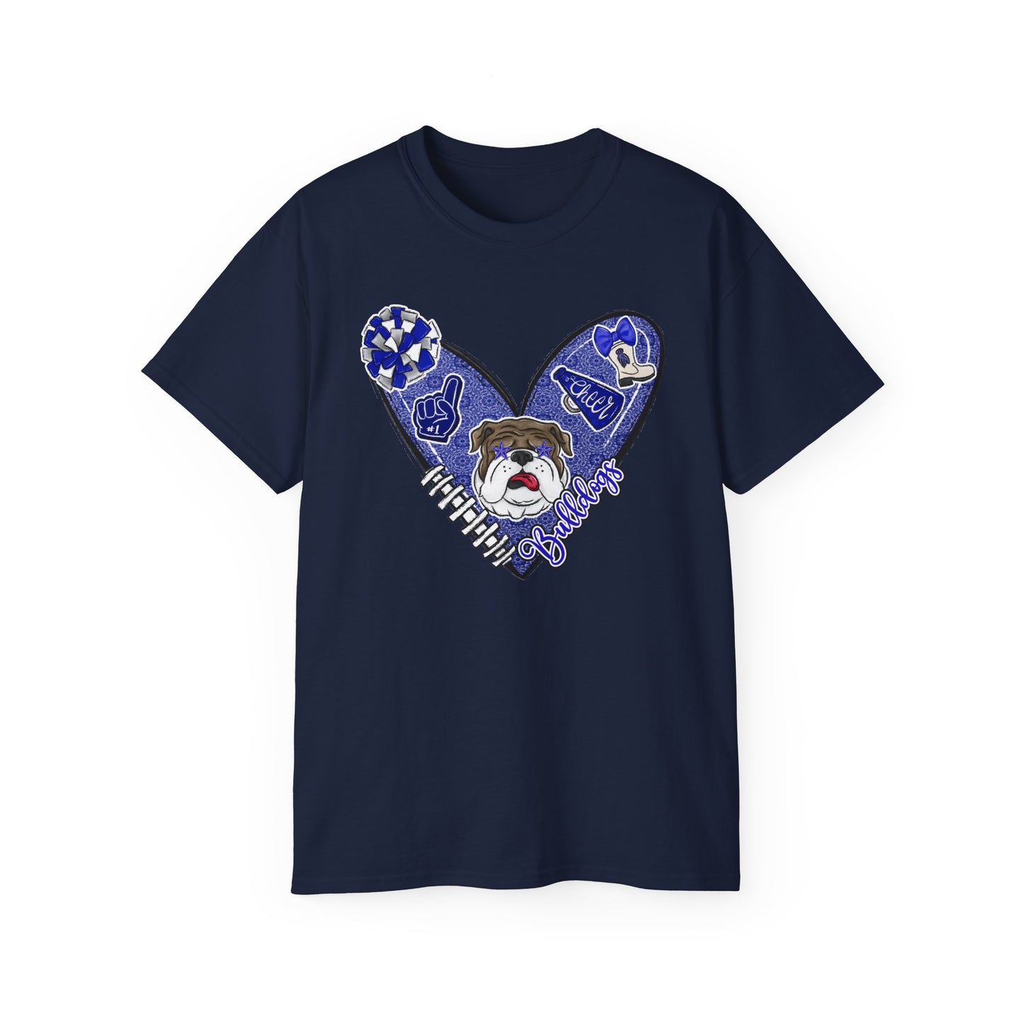 Bulldogs-Apparel Cheer Heart - Unisex Ultra Cotton Tee