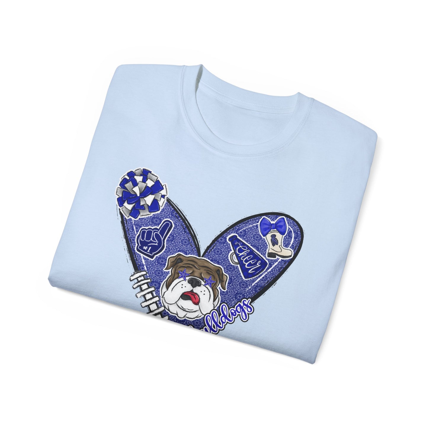 Bulldogs-Apparel Cheer Heart - Unisex Ultra Cotton Tee