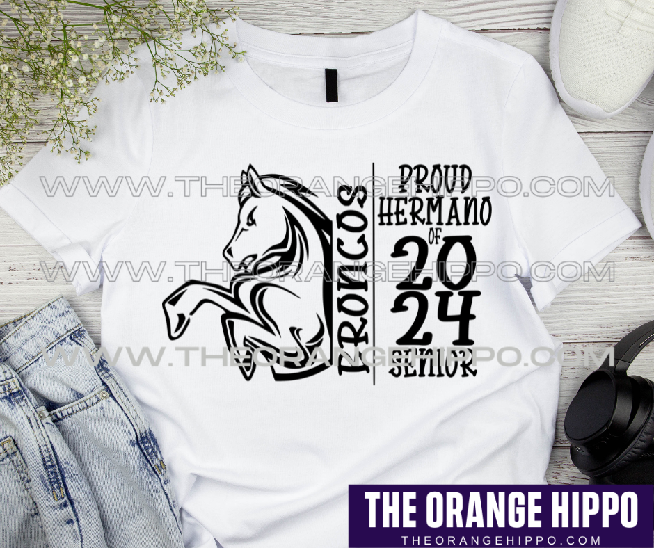 Broncos-Mascot Proud Hermano/Brother 2024 Senior - PNG & SVG Digital
