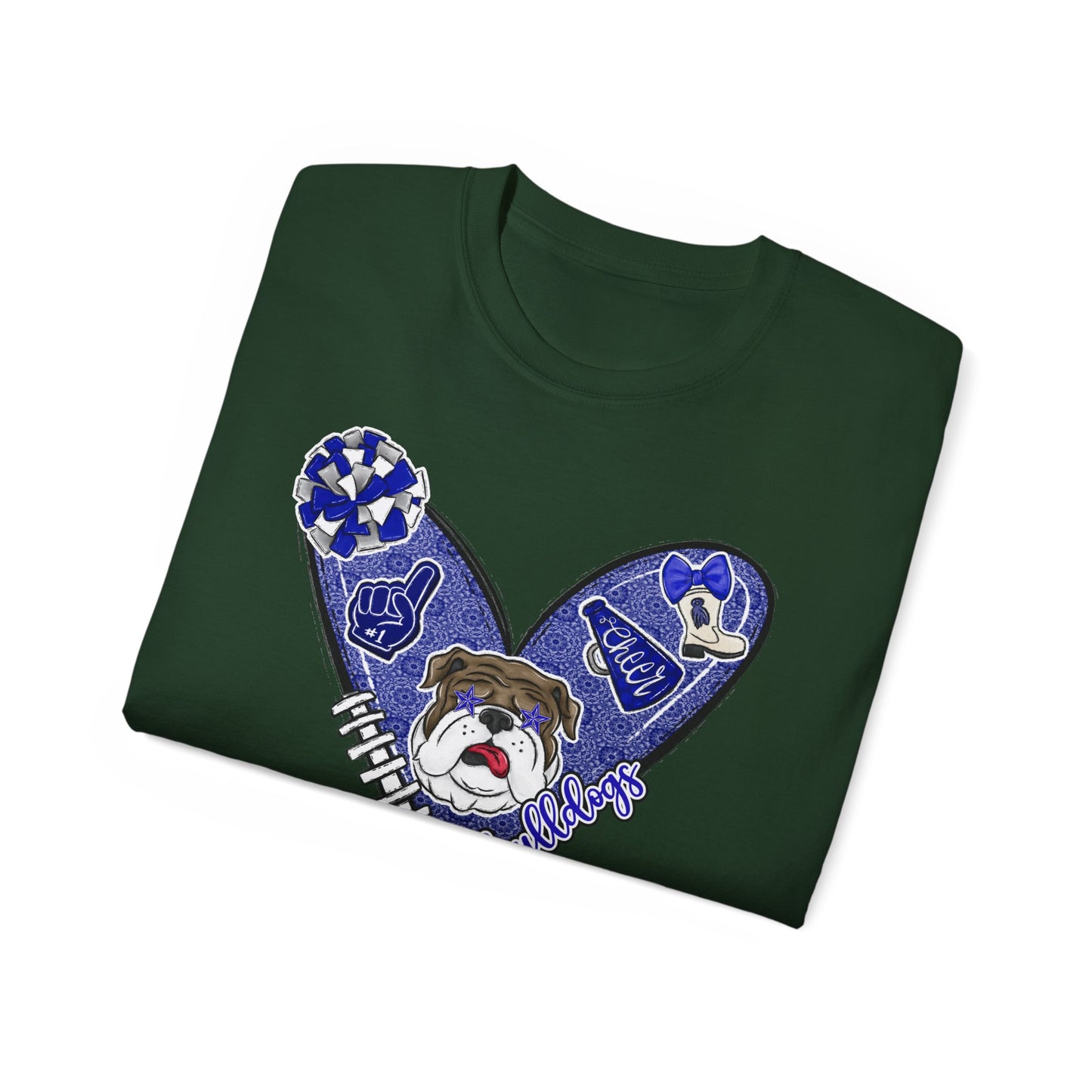 Bulldogs-Apparel Cheer Heart - Unisex Ultra Cotton Tee