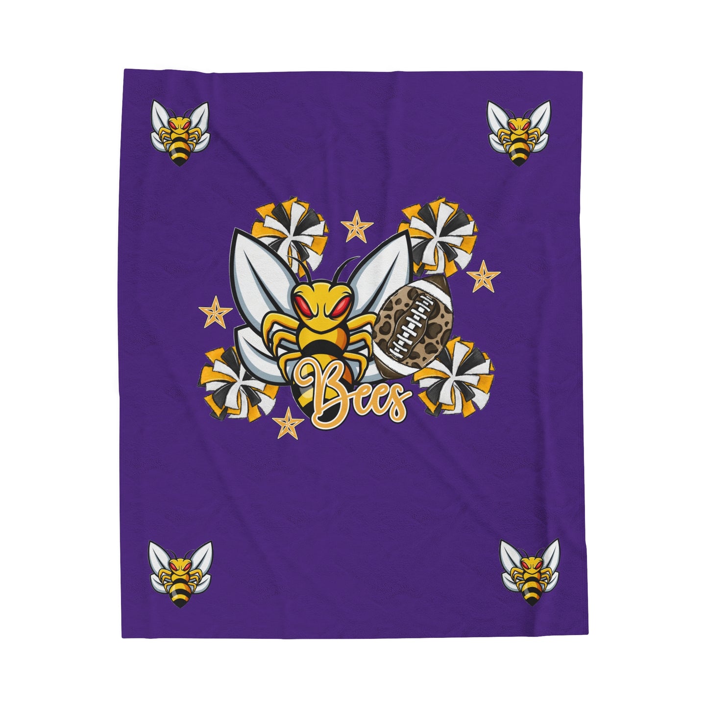 Bees-Apparel Bees Football Velveteen Plush Blanket