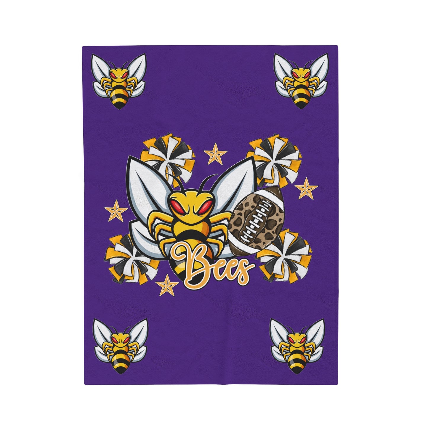 Bees-Apparel Bees Football Velveteen Plush Blanket