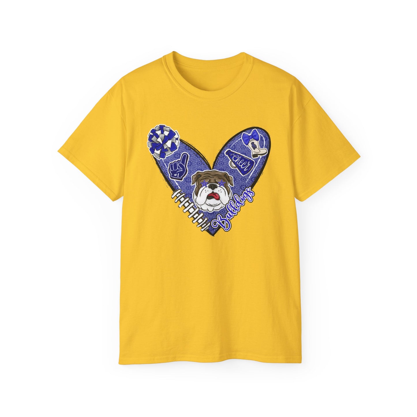 Bulldogs-Apparel Cheer Heart - Unisex Ultra Cotton Tee