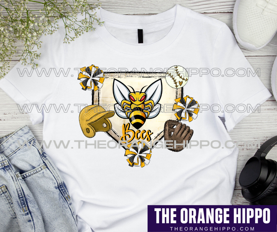 Bees-Mascot Baseball Mat - PNG Digital